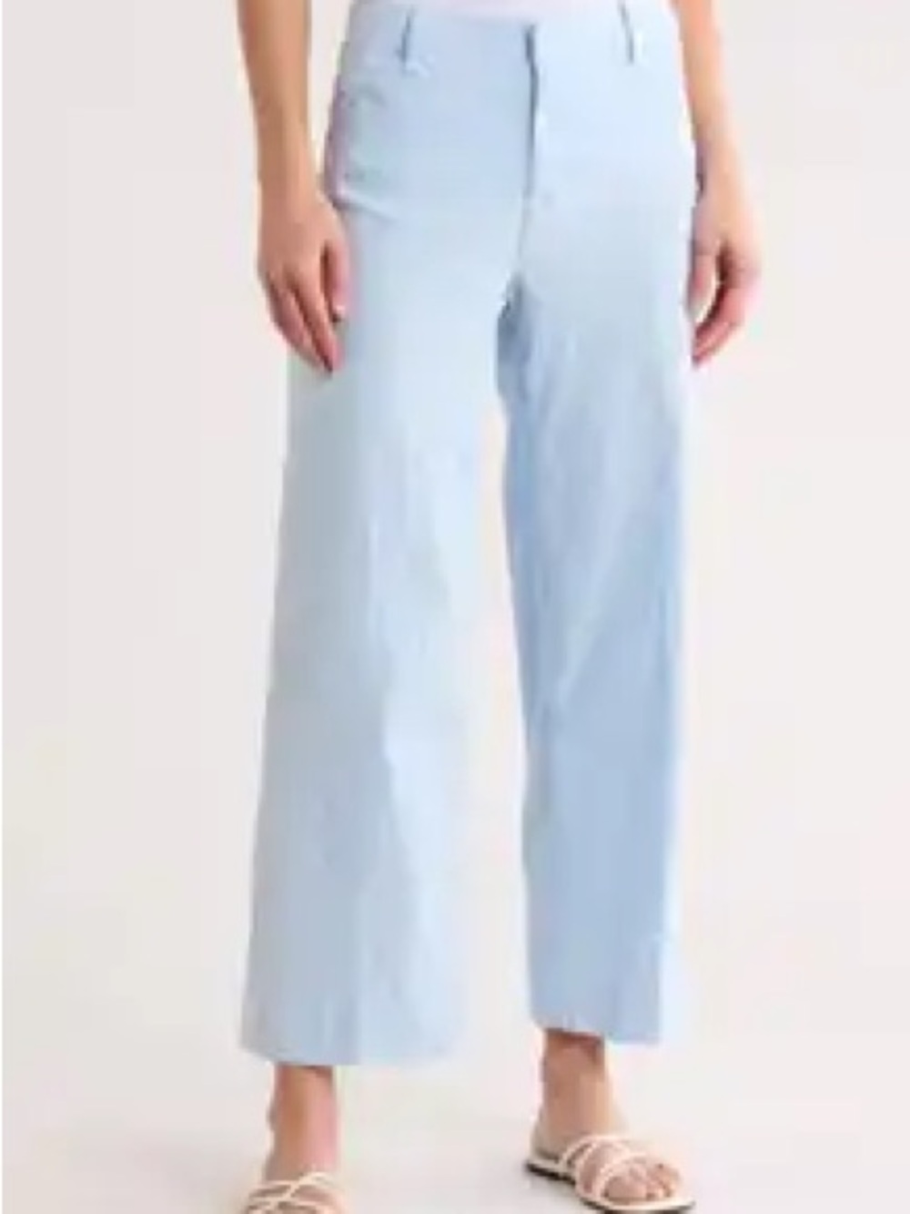 Frank & Eileen Wexford Wide Leg, Soft blue Italian Performance Linen